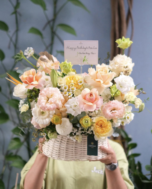 Giỏ hoa hồng mộng 